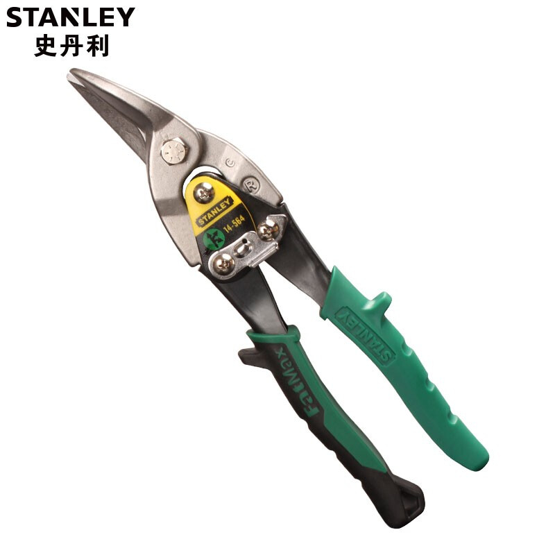 史丹利（Stanley）航空剪刀不锈钢铁皮剪工业级铁丝网剪铁皮剪刀 左弯头 14-564-22