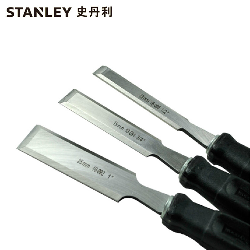 史丹利STANLEY 3件套木工凿(12/18/25mm) 木凿扁铲钢凿刀平铲刀平凿半圆凿钊子巧 16-089-23企业定制