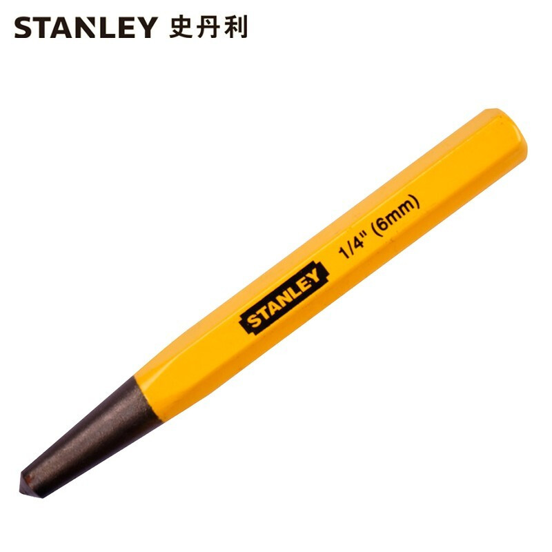 史丹利（STANLEY）中心冲钳工钻孔定位凿子冲样销冲圆柱平头冲子单支 16-227-23 （6MM）现货