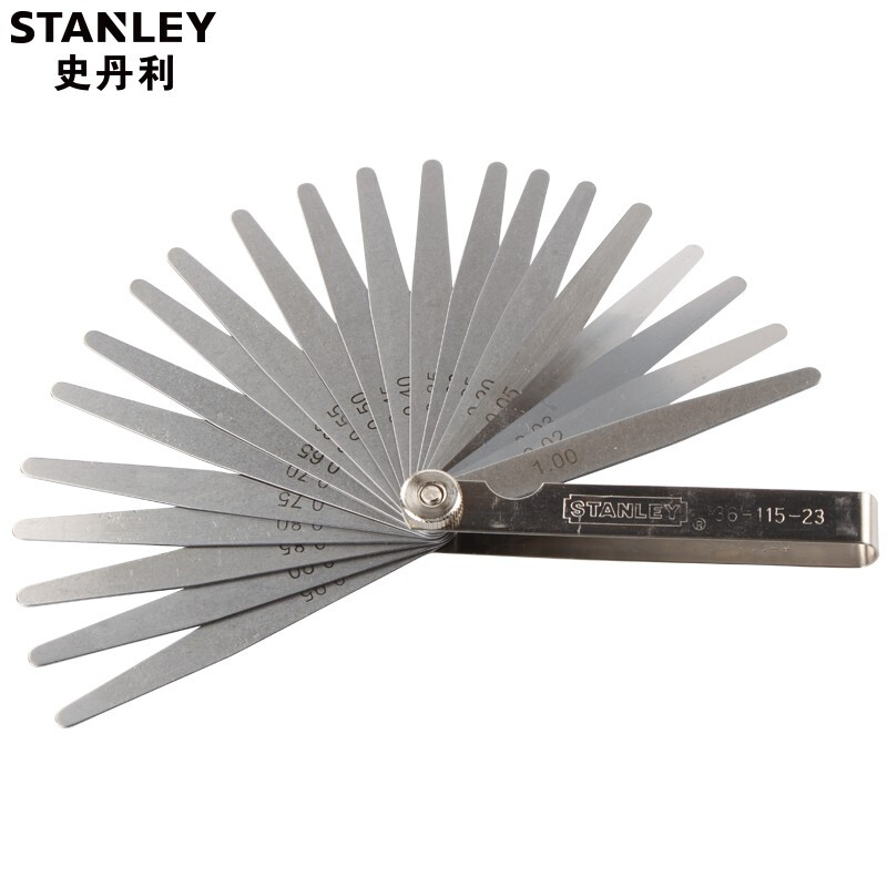史丹利（STANLEY）不锈钢塞尺 间隙尺 0.02-1mm 23件套36-115-23