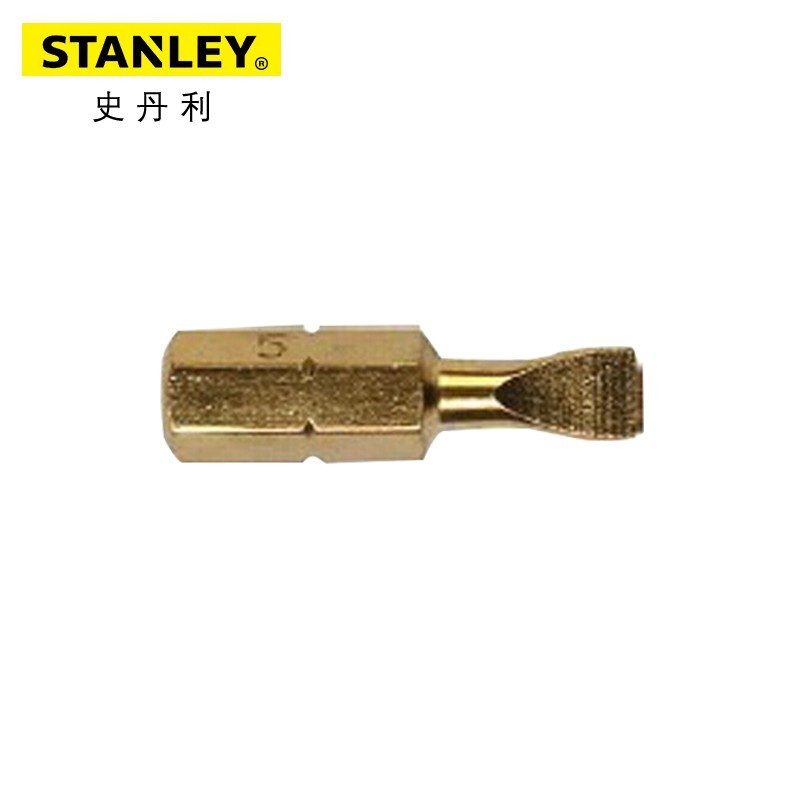 史丹利（STANLEY）10件套6.3MM系列镀钛一字旋具头风批组套批头起子头工具 63-172T-23 （4.0x25MM）现货