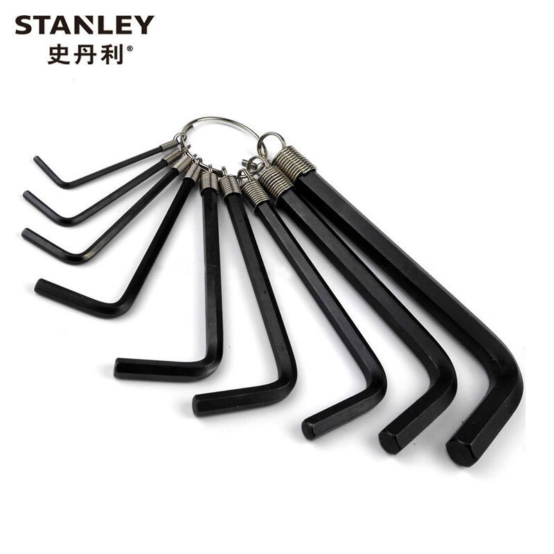 史丹利STANLEY 10件套英制链式内六角扳手1/16英寸-3/8英寸 梅花内6角内六方螺丝刀板手 69-230-23 可定制