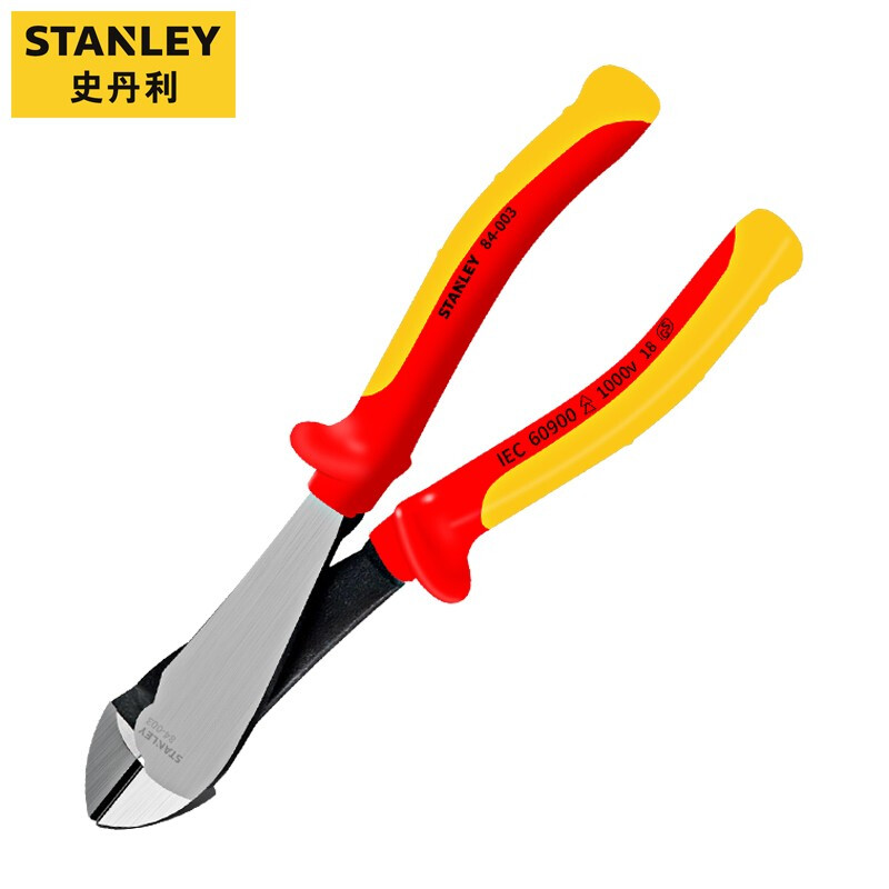 史丹利（STANLEY）FatMax绝缘斜嘴钳斜口钳电工钳7英寸 84-003-23