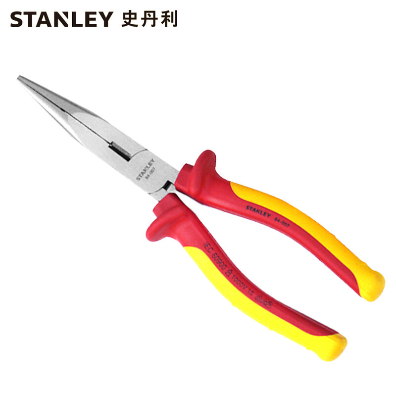 史丹利STANLEY 绝缘尖嘴钳6英寸 多功能尖头钳子尖咀手工小尖咀 84-006-23企业专享