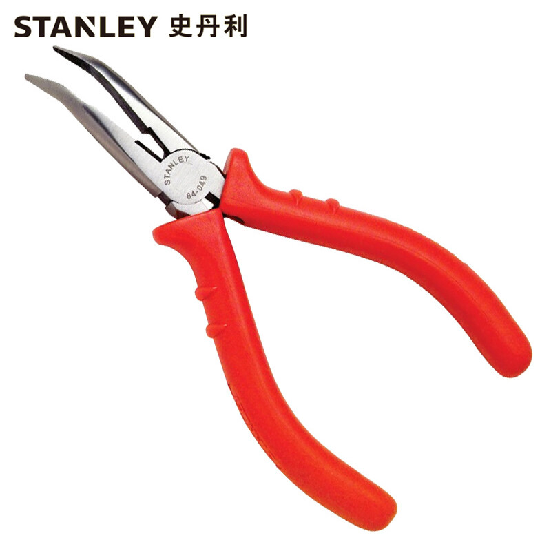 史丹利STANLEY 精密弯嘴钳5英寸 多功能尖头钳子尖咀手工小尖咀 84-049-23 可定制