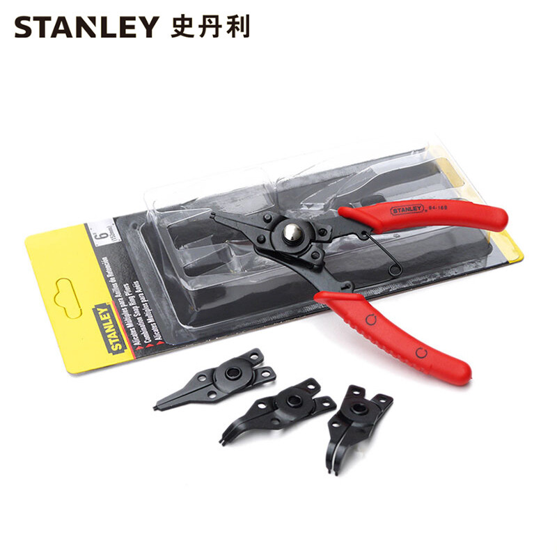 史丹利STANLEY 换头挡圈钳6英寸 多功能卡环钳卡簧钳子 84-168-22 企业定制