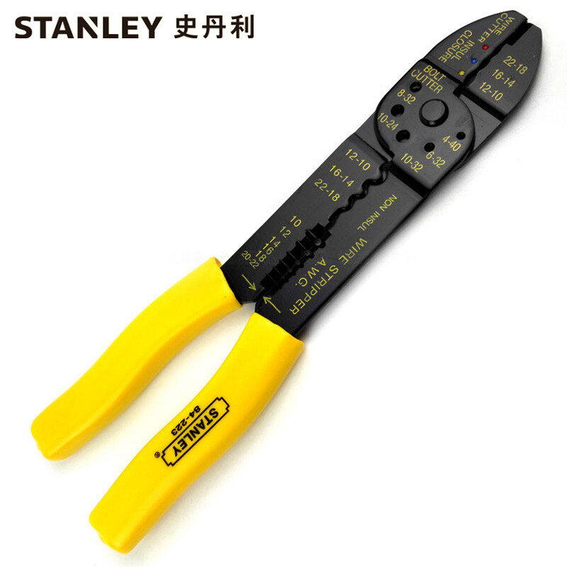 史丹利STANLEY 剥线压接钳9英寸 剪压线拨线钳电工工具剥皮钳子拔线刀 84-223-22 企业定制