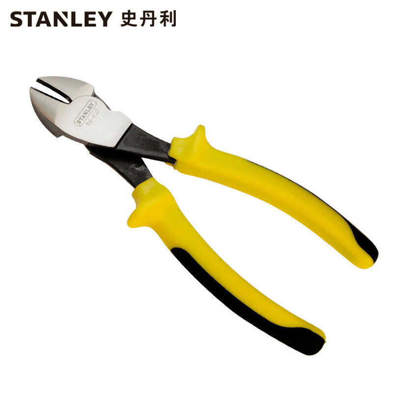 史丹利STANLEY 斜嘴钳6英寸双色柄 斜口钳钢丝钳剪钳偏嘴钳子剪线钳 84-409-23企业专享
