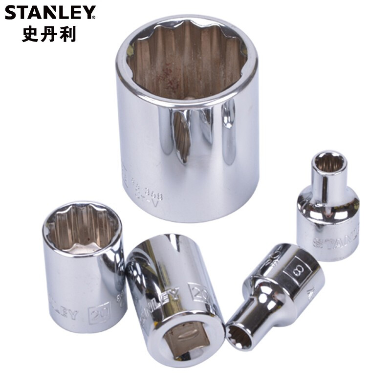 史丹利（Stanley）1/2英寸大飞棘轮扳手套筒 薄壁12角套筒头 8mm 86-540-1-22