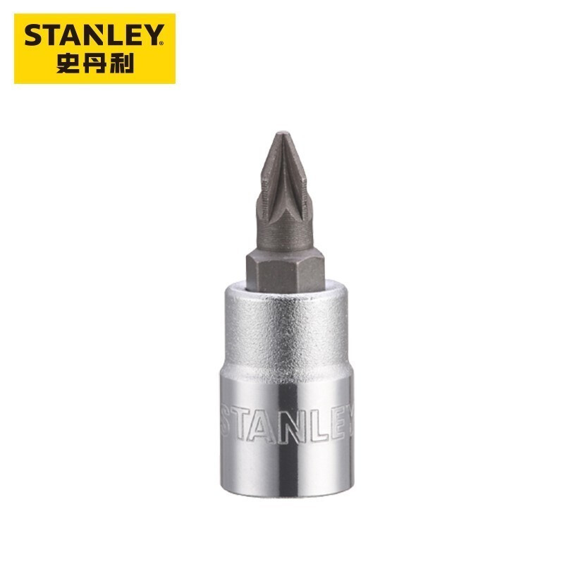 史丹利（STANLEY）6.3mm系列米字旋具套筒汽修机修棘轮扳手小飞套筒 86-750-1-22 （#1）现货