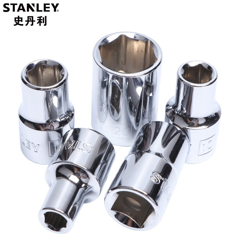 史丹利（Stanley）1/2英寸12.5mm系列6角套筒头汽修大飞快速棘轮扳手套筒 16MM 88-738-1-22