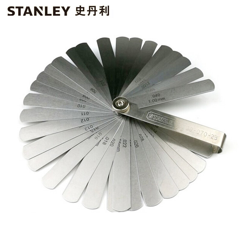 史丹利STANLEY 32件装公英制塞尺0.02-1.00mm 塞规塞尺片调气门间隙尺厚薄规塞尺单片 90-070-23可定制