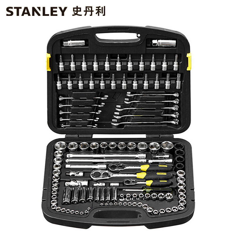 史丹利STANLEY 120件套综合性套装 棘轮扳手套筒批头汽修机修工具 91-931-1-22 企业定制
