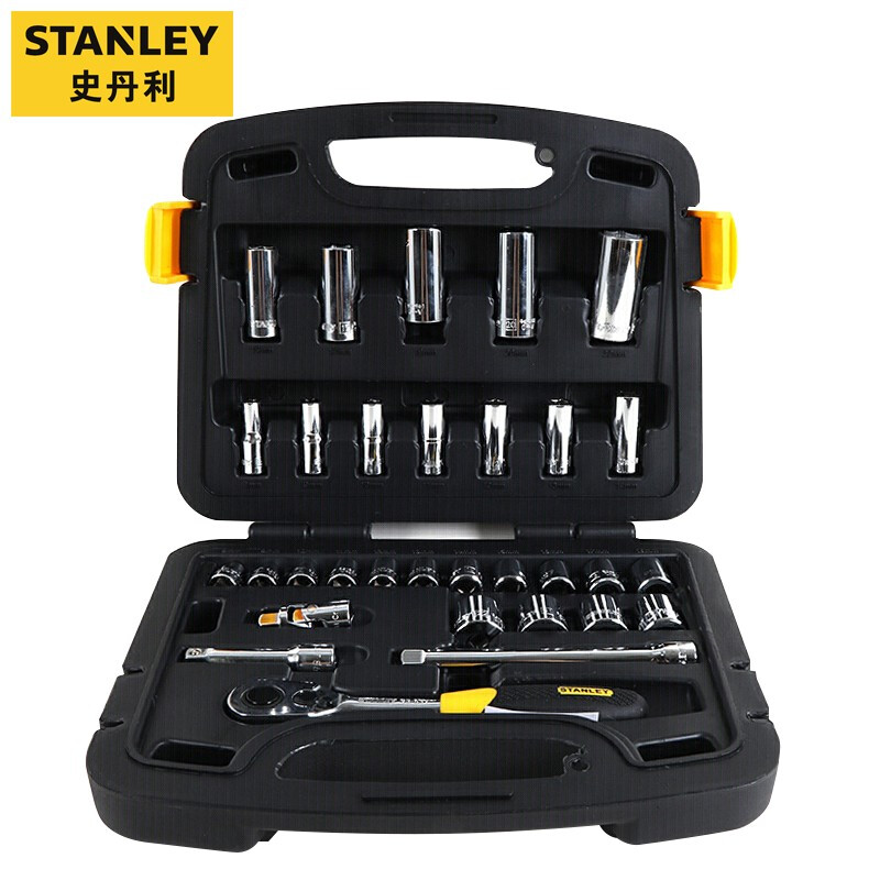 史丹利（STANLEY）31件套公制中飞棘轮快速套筒扳手套装 91-937-22