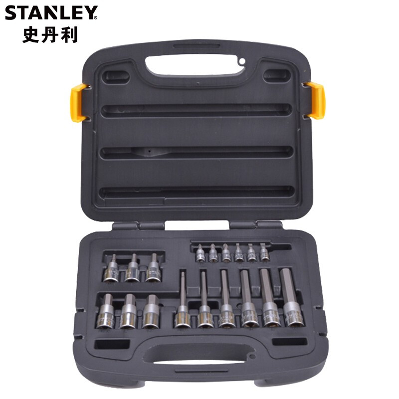 史丹利（Stanley）旋具套筒压批组套 棘轮扳手套筒批头 18件套装 一字/十字/内六角 91-940-22
