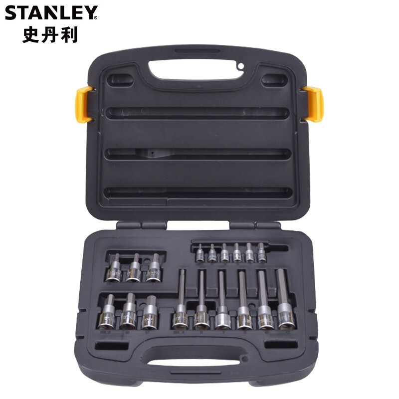 史丹利（STANLEY）18件套6.3x12.5MM系列六角旋具套筒组套汽修机修扳手小飞大飞套筒 91-942-22 现货