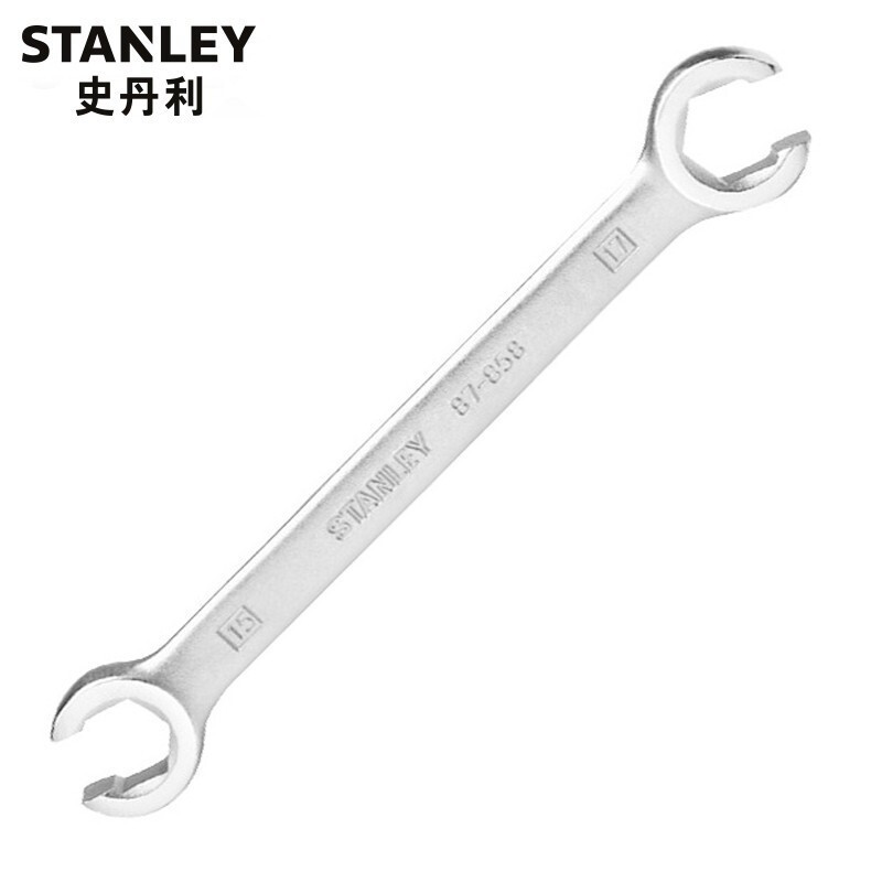 史丹利（STANLEY）公制油管扳手六角呆头开口扳手双头卡口油管扳子 93-087-1-22 （13x14mm）现货