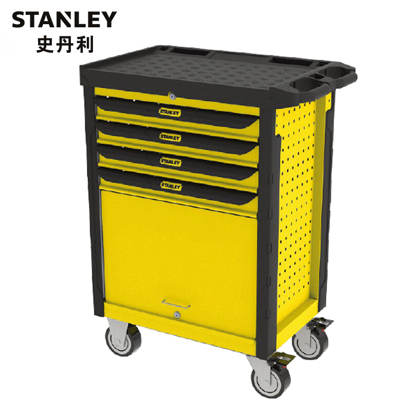 史丹利 4抽屉多功能工具车678x459*1045mm 推车移动汽修抽屉多功能汽车美容维修工具柜 93-711-23 可定制