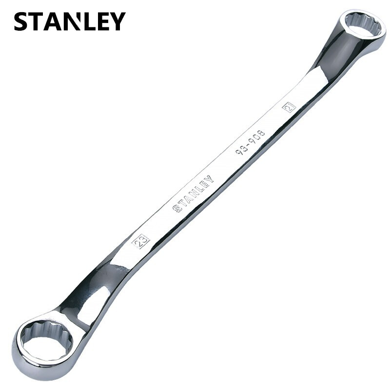 史丹利（STANLEY）公制精抛光45°角双梅花扳手汽修机修双头梅花扳子花型扳手 93-902-1-23 （10x12mm）现货