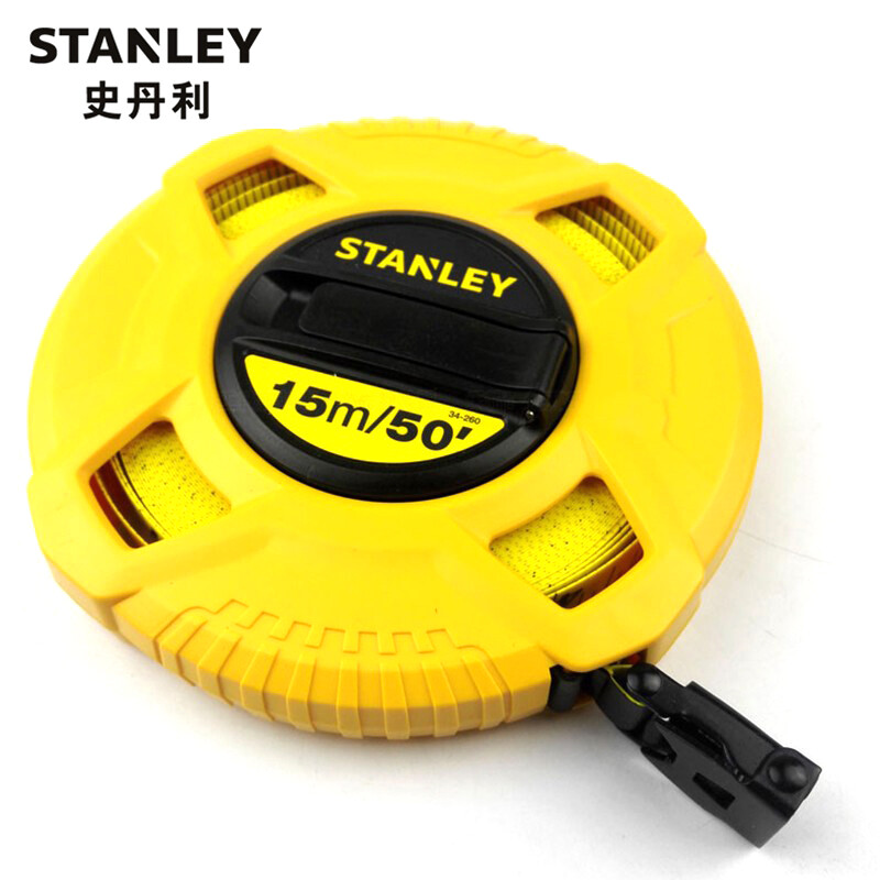 史丹利STANLEY 公英制长卷尺15m 密闭式玻璃纤维盘式皮卷尺15米 盒尺木工钢卷尺 STHT34260-8-23 企业专享