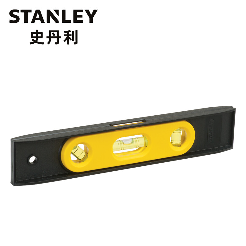史丹利（Stanley）磁性塑身鱼雷式水平尺 STHT42264-8-23（付款后5-10天发货）/平尺9英寸实心铸铝高精度角度 测量仪防摔强磁平水尺 STHT42465-8-23 企业定制