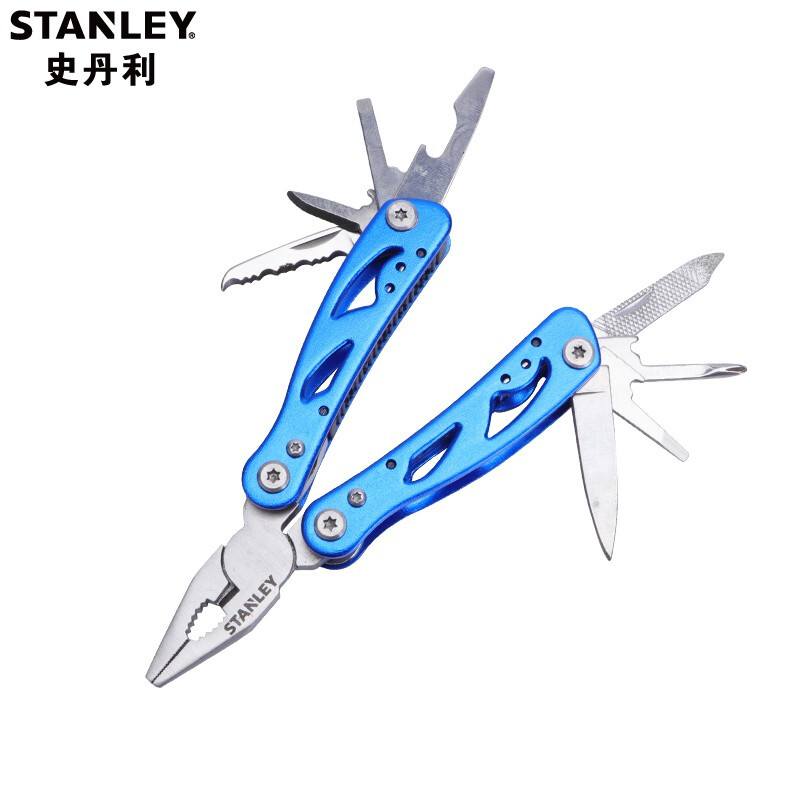 史丹利（Stanley）户外多功能工具钳组合折叠工具钳子战术钳野营多用便携钳子 迷你12合1 蓝色款 STHT70648-23-B