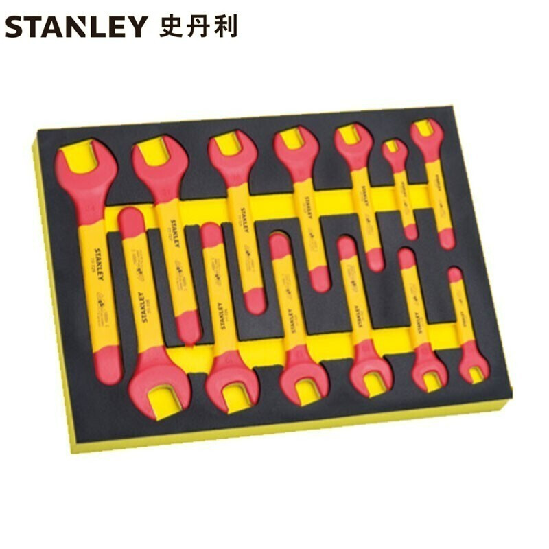 史丹利（STANLEY）13件套VDE绝缘开口扳手套装工具托组套 STMT77889-23 现货