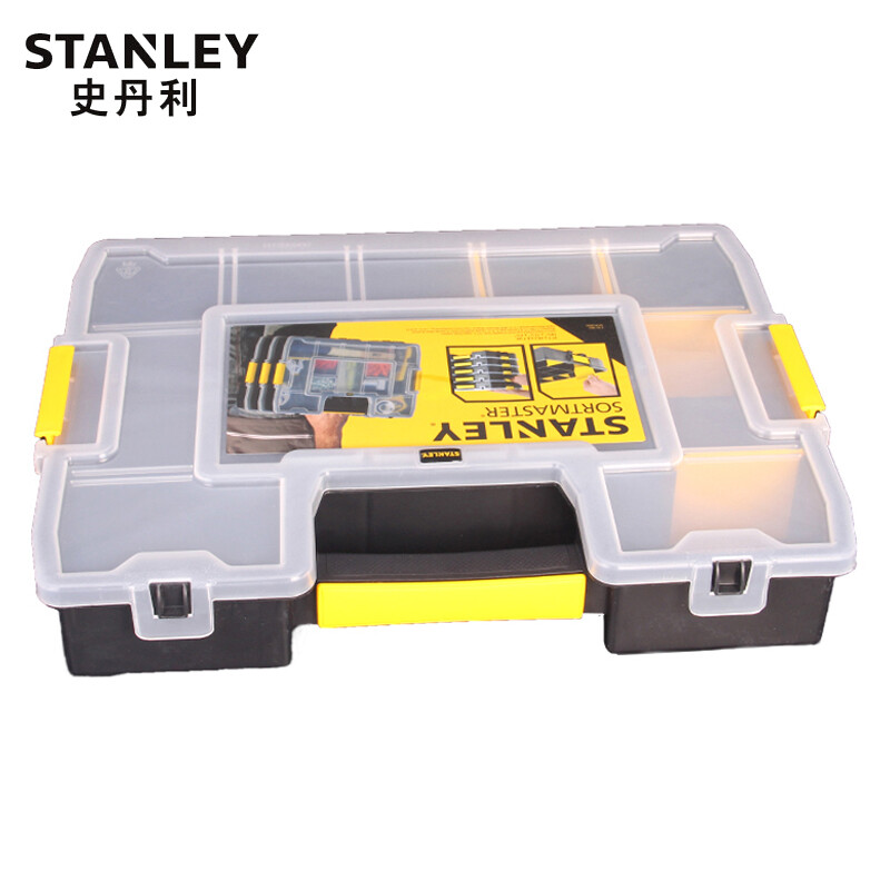 史丹利STANLEY 小型塑料存储盒 透明零件盒小型五金工具箱可堆叠家用塑料工具箱零件箱 STST14022-23 可定制